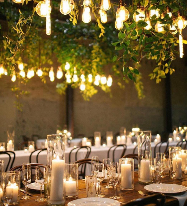 Dinner setup at Vignette Gardens